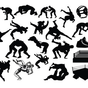 WRESTLING SILHOUETTE SVG, Wrestling Silhouette Clipart, Wrestling Schneidedatei für Cricut, Wrestling Schneidedatei