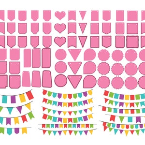 BUNTING BANNER SVG, Bunting Svg cut files for Cricut, Scallop banner Svg, Garland Svg, Bunting Birthday Svg