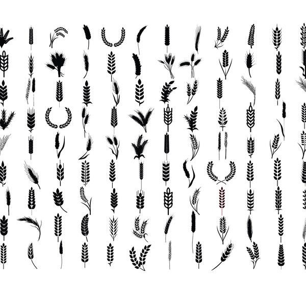 WHEAT SVG Bundle, GRAIN Svg Cut Files For Cricut, Wheat Clipart, Barley Svg, Wheat Silhouette