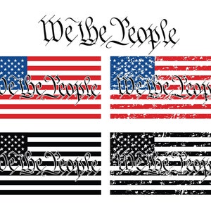 WE THE PEOPLE Svg, We the People Clipart, Distressed American Flag, Memorial Day Svg, Military flag Svg