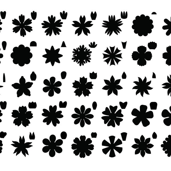 PAPER FLOWER SVG, Paper Flower Templates Svg, Paper Flower Clipart, Paper Flower Svg Templates for Cricut