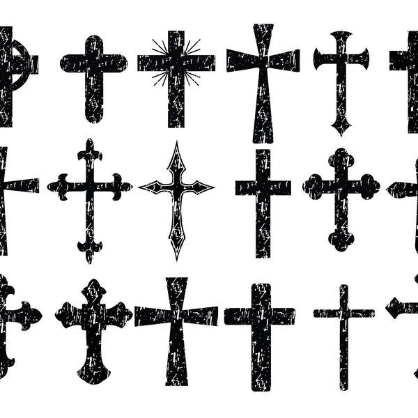 DISTRESSED CROSS SVG, Distressed cross clipart, Distressed cross svg cut files for Cricut, Distressed Crosses Svg