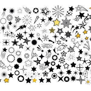 STARS SVG-bundel, STARS Clipart, Stars Svg-bestanden knippen voor Cricut, Stars Silhouette Svg, Star Svg