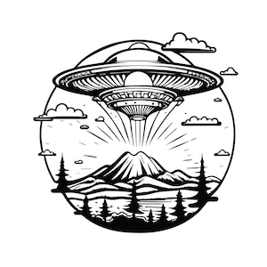 UFO SVG, UFO-Svg-Schnitt-Dateien für Cricut, Ufo Clipart, Ufo-Konturen-Svg, Alien-Svg-Datei