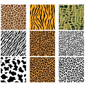 ANIMAL PRINT SVG Bundle, Animal Skin Svg, Animal Pattern Svg, Animal Print Cut Files, Animal Print Clipart