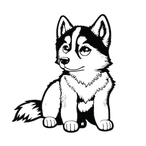 Niedliche Husky-Welpen SVG, Niedliche Husky-Welpen Clipart, Niedliche Husky-Welpen-Svg-Dateien für Cricut, niedliche Welpen-Svg-Dateien