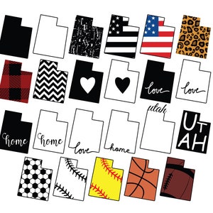 UTAH STATE SVG, Utah State Clipart, Utah state silhouette cut files for Cricut, Utah outline