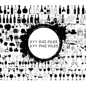 WIJN SVG Bundel, WIJN Svg Cut Files, Wine Clipart, Wine Cut Files, Wine Drinking Svg, Wine Glass Svg