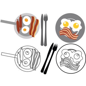 BACON and EGGS SVG Files, Bacon and Eggs Clipart, Bacon and Eggs for Cricut