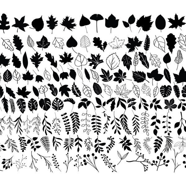 LEAF SVG Bundle, LEAVES Svg Bundle, Leaf Clipart, Leaf Svg cut files for Cricut, Branch Svg, Twig svg