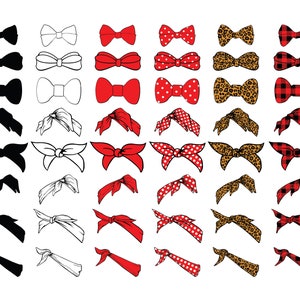 BANDANA SVG, FIOCCO per capelli Svg, Bandana leopardata Svg, Bandana rossa Svg, Bandana scozzese di bufalo Svg