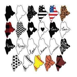 MAINE STATE SVG, Maine State Clipart, Maine state silhouette cut files for Cricut, Maine outline