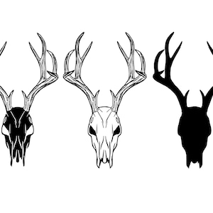 DEER SKULL SVG, deer skull silhouette cut files, deer skull svg for cricut, deer skull clipart