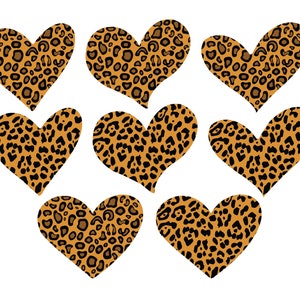 LEOPARD PRINT HEART Svg, Leopard print heart clipart, Valentine Svg, Valentine clipart, Leopard Heart Svg imagen 1