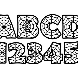 ALPHABET araignée SVG Bundle, clipart alphabet araignée, Halloween lettres Svg, fichiers Svg pour Cricut