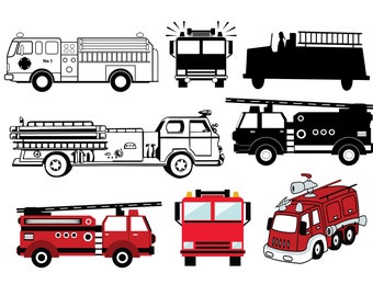 FIRE TRUCK SVG Files, Fire Truck Svg Files For Cricut, Fire Truck Clipart, Fire Truck Svg Bundle