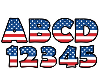 USA FLAG ALPHABET Svg Files, American Alphabet Clipart, American Flag Font Svg Files For Cricut