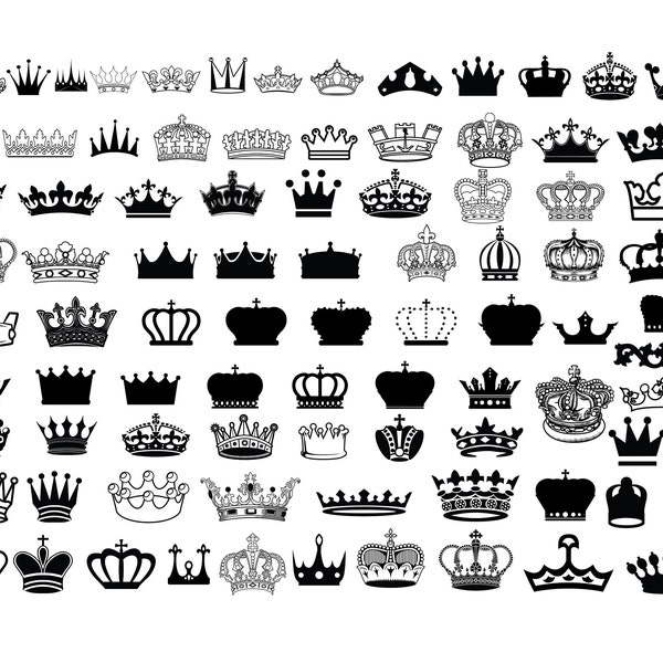 CROWN SVG BUNDLE, Crown Svg Cutting File, Queen Crown Svg, King Crown Svg, Princess Tiara Svg