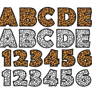LEOPARD FONT SVG, Leopard Alphabet Svg, Leopard Letters and Numbers, Cheetah Alphabet Svg