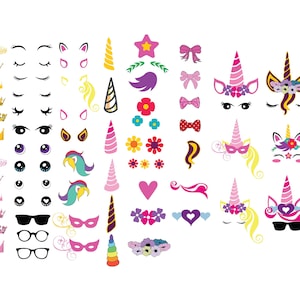 UNICORN KIT SVG-bundel, Unicorn Kit Clipart-bundel, maak je eigen eenhoorn