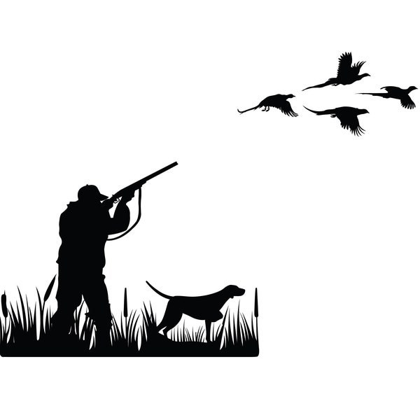 PHEASANT HUNTER SVG, Pheasant Hunter Clipart, Pheasant hunter cut files, Pheasant hunter svg files for Cricut