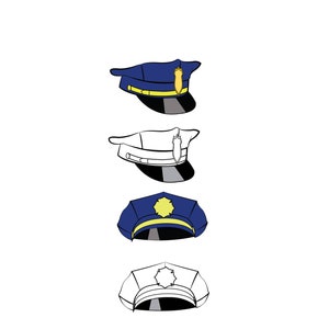Police Hat, Police Hat SVG, SVG, Clipart, Cricut, Silhouette Cameo, ScanNCut, Police Badge, Cap, Police Officer Hat, Cut files, Dxf, Png
