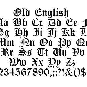 OLD ENGLISH FONT Svg, alfabeto inglese antico Svg, lettere e numeri inglesi antichi Svg per Cricut