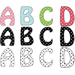 POLKA DOT ALPHABET Svg Files, Polka Dot Alphabet Clipart, 3 Polka Dot Fonts, Polka Dots Alphabet for Cricut