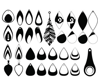 Tear Drop SVG, Pendant SVG, SVG Files, Cricut, Silhouette Cameo, Tear Drop Vector, ScanNCut, Jewelry Svg Files, Leather Earring Svg, Clipart
