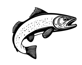 TROUT SVG, TROUT Svg Cut Files For Cricut, Trout Clipart, Trout Fishing Svg, Wild Trout Svg