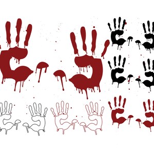 BLOODY HANDS SVG-Datei, blutige Hände Clipart, blutige Hände Svg-Dateien für Cricut