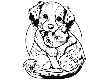 CAT et DOG SVG, clipart de chat et de chien, fichiers de coupe de chat et de chien pour Cricut, propriétaire d’animal de compagnie svg