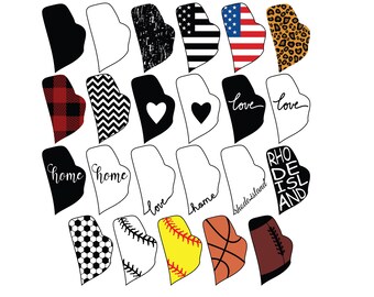 RHODE ISLAND Stato SVG, Rhode Island Stato Clipart, Rhode Island Stato Silhouette File di taglio per Cricut, Rhode Island Outline