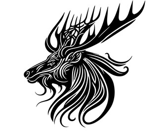DEER HEAD SVG, Deer Head Svg Cut Files For Cricut, Deer Clipart, Deer Head With Antlers Svg