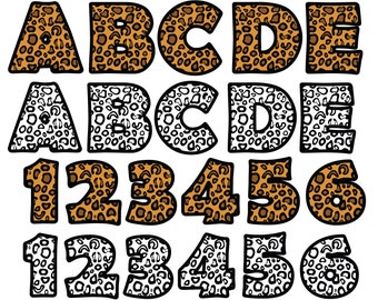 LEOPARD FONT SVG, Leopard Alphabet Svg, Leopard Letters and Numbers, Cheetah Alphabet Svg