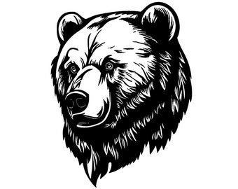 BEAR HEAD SVG, Bear Head Svg Cut Files For Cricut, Bear Clipart, Bear Face Svg