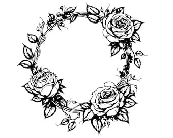 ROSE SVG, ROSES Vector Svg, Rose Clipart, Rose Svg cut files for Cricut, Flowers Svg