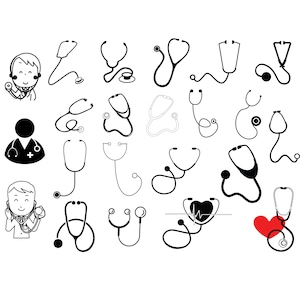 STETHOSCOPE SVG BUNDLE, Stethoscope Clipart Bundle, Stethoscope Svg File pour Cricut