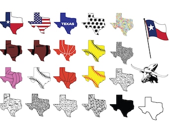 Pakiet TEXAS STATE SVG, Pakiet Texas State Clipart, Pakiet Texas State SVG dla Cricut