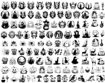 SPOOKY GOTHIC HALLOWEEN Svg, Witch Svg Cut Files For Cricut, Mystical Svg, Pagan Svg, pagan png, Witchcraft Clipart