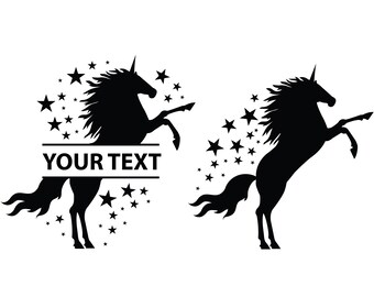 UNICORN MONOGRAM SVG, pliki Split Unicorn SVG dla Cricut, pliki do cięcia Unicorn, Monogram Split Unicorn