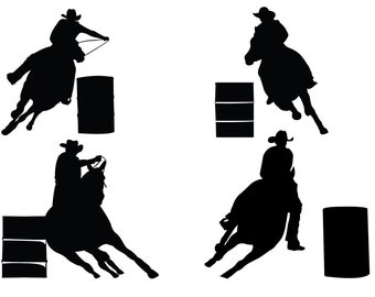 RODEO BARREL RACER Svg, Barrel Racer Clipart, Cowgirl Svg, Western Rodeo Svg files for Cricut