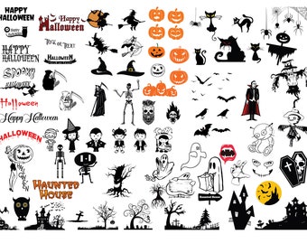 HALLOWEEN SVG Bundle, Halloween Clipart Bundle, Halloween SVG Files for Cricut, Halloween Cut Files