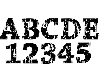 DISTRESSED FONT SVG Files, Distressed Font Clipart, Grunge Font Svg, Distressed Letters and Numbers Svg Files