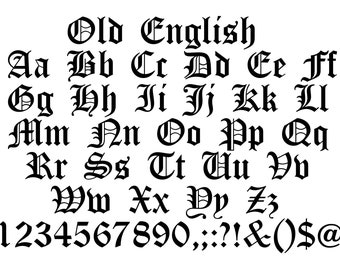 Printable Old English Alphabet  Old english alphabet, Old english letters, Old  english font free