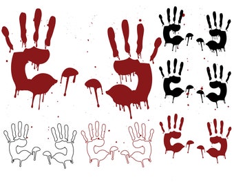 BLOODY HANDS SVG File, Bloody Hands Clipart, Bloody Hands Svg files for Cricut