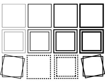 SQUARE FRAMES Diffrent Strokes SVG, Square Frame Svg, Double Square Frames Svg, Square Outline Svg