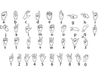 AMERICAN SIGN LANGUAGE Svg, American Sign Language Font, American Sign Language Alphabet, Deaf Font