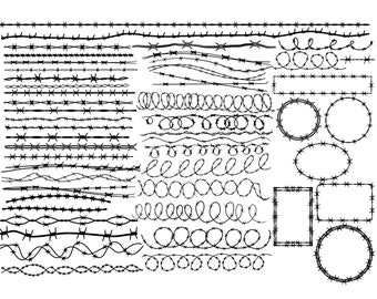 BARBED WIRE SVG, Barbed Wire Svg cut files for Cricut, Barbed wire clipart, Barbed Wire Frame Svg