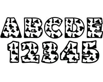 COW FONT SVG, Cow Alphabet Svg, Cow Letters and Numbers, Cow Font Svg for Cricut